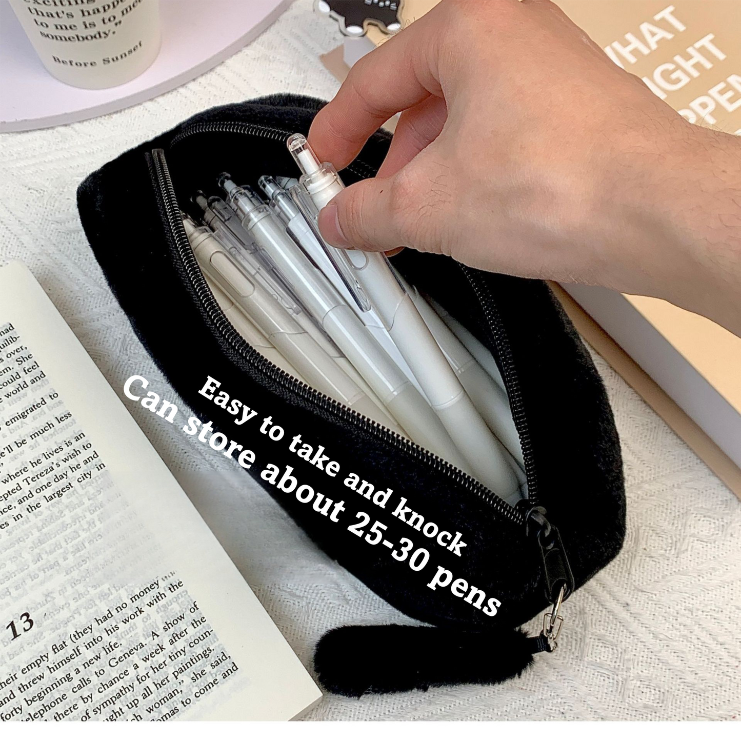 Personalised Pen Pouch-Black Cat Doll