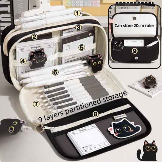 Personalised DIY Pen Pouch - Little Black Cat