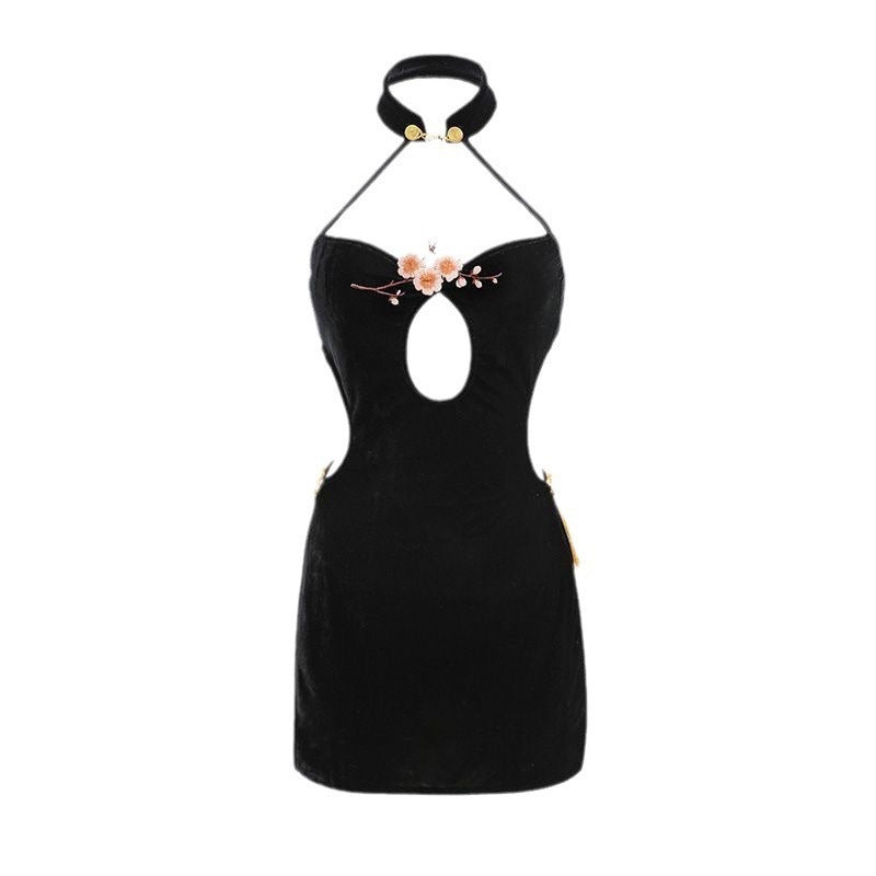 Black Cheongsam-style sexy lingerie